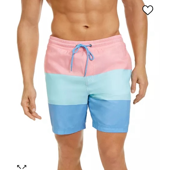 Men's Colorblocked 7" Swim Trunks, Created for Macy's - Picture 2 of 8